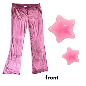 Beta House Pink Velvet Flare Pants